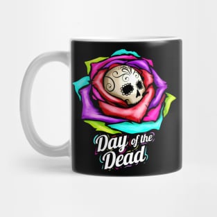 Dia De Los Muertos Sugar Skull In Rose Logo Day Of The Dead Mug